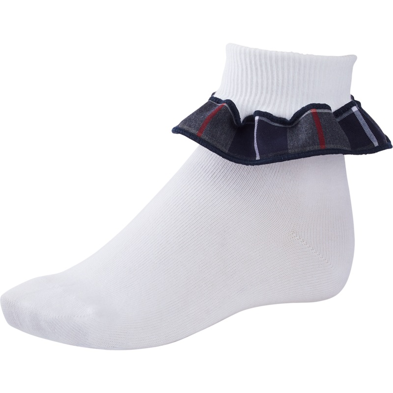 Ruffle Ankle Socks|721 – Gracey Plaid|Size Range – S Small|Size Range – M Medium|Size Range – L Large|Size Range – XL Extra Large