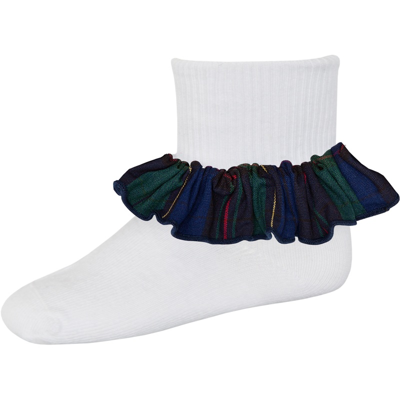 Ruffle Ankle Socks|183 – Dublin Plaid|Size Range – S Small|Size Range – M Medium|Size Range – L Large|Size Range – XL Extra Large