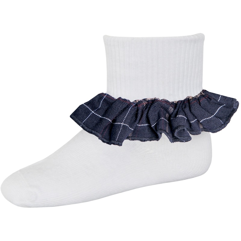 Ruffle Ankle Socks|210 – Burlingame Plaid|Size Range – S Small|Size Range – M Medium|Size Range – L Large|Size Range – XL Extra Large