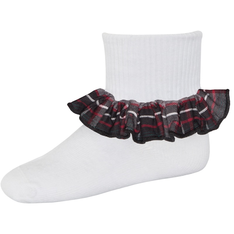Ruffle Ankle Socks|222 – Chandler Plaid|Size Range – S Small|Size Range – M Medium|Size Range – L Large|Size Range – XL Extra Large
