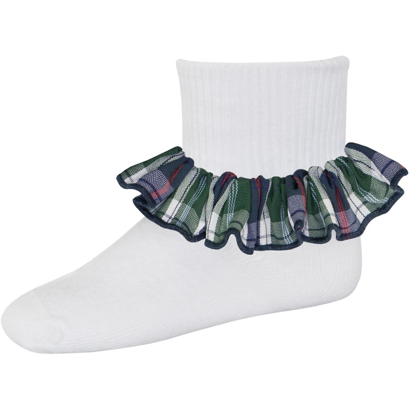 Ruffle Ankle Socks|246 – Conway Plaid|Size Range – S Small|Size Range – M Medium|Size Range – L Large|Size Range – XL Extra Large