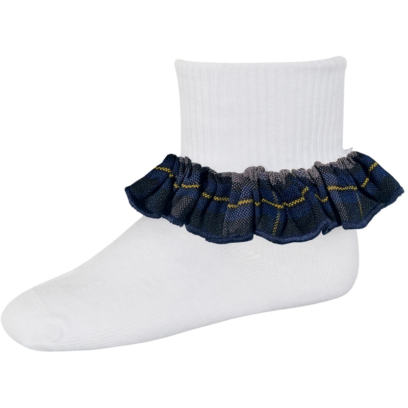 Ruffle Ankle Socks|255 – DD Plaid|Size Range – S Small|Size Range – M Medium|Size Range – L Large|Size Range – XL Extra Large