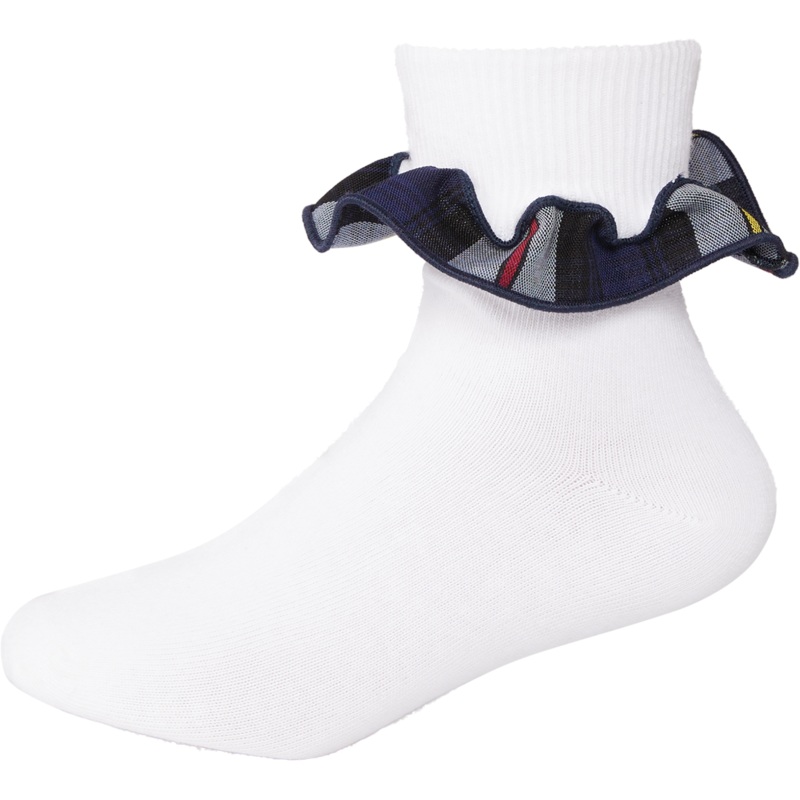 Ruffle Ankle Socks|267 – Avalon Plaid|Size Range – S Small|Size Range – M Medium|Size Range – L Large|Size Range – XL Extra Large