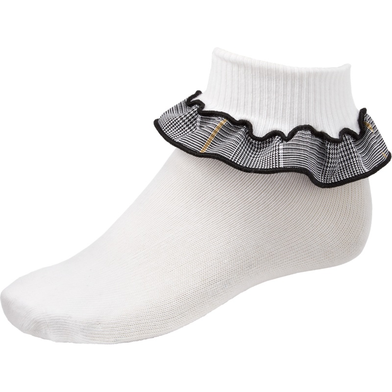 Ruffle Ankle Socks|334 – Kinkaid Plaid|Size Range – S Small|Size Range – M Medium|Size Range – L Large|Size Range – XL Extra Large