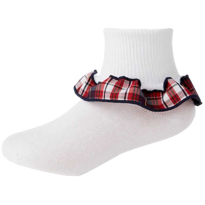 Ruffle Ankle Socks|561 – Ridgeland Plaid|Size Range – S Small|Size Range – M Medium|Size Range – L Large|Size Range – XL Extra Large
