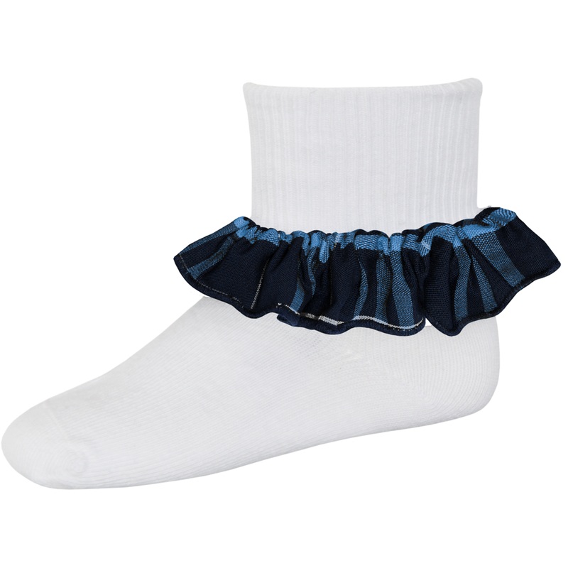 Ruffle Ankle Socks|407 – Lincoln Plaid|Size Range – S Small|Size Range – M Medium|Size Range – L Large|Size Range – XL Extra Large