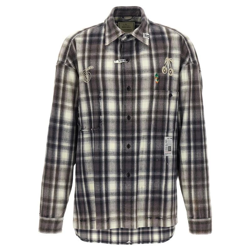 Maison Mihara Yasuhiro Checked Black Shirts