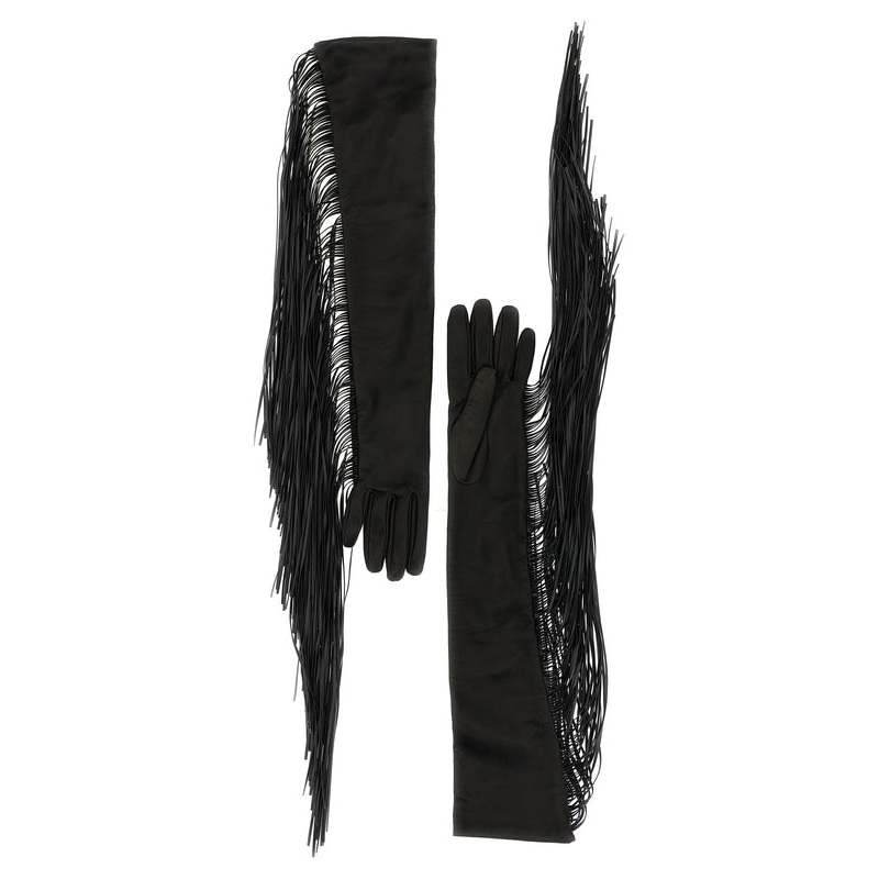 Sportmax Black Leather Gloves|8