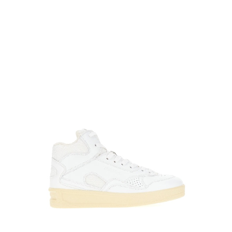 White Leather High-Top Sneakers