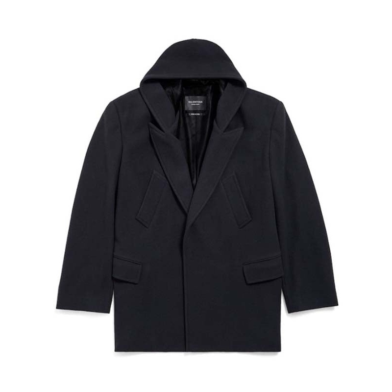 Wool Hooded Coat|IT 48