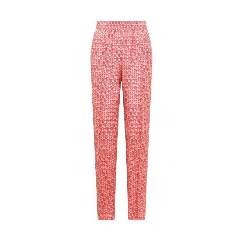 All-over Gancini Pattern Silk
  Banding Pants