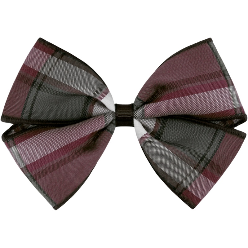 Clip Hair Bow|248 – Bordeaux Plaid