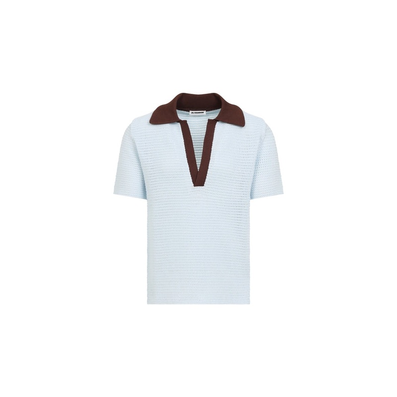 Collar Contrast Detail Cotton Polo Shirt