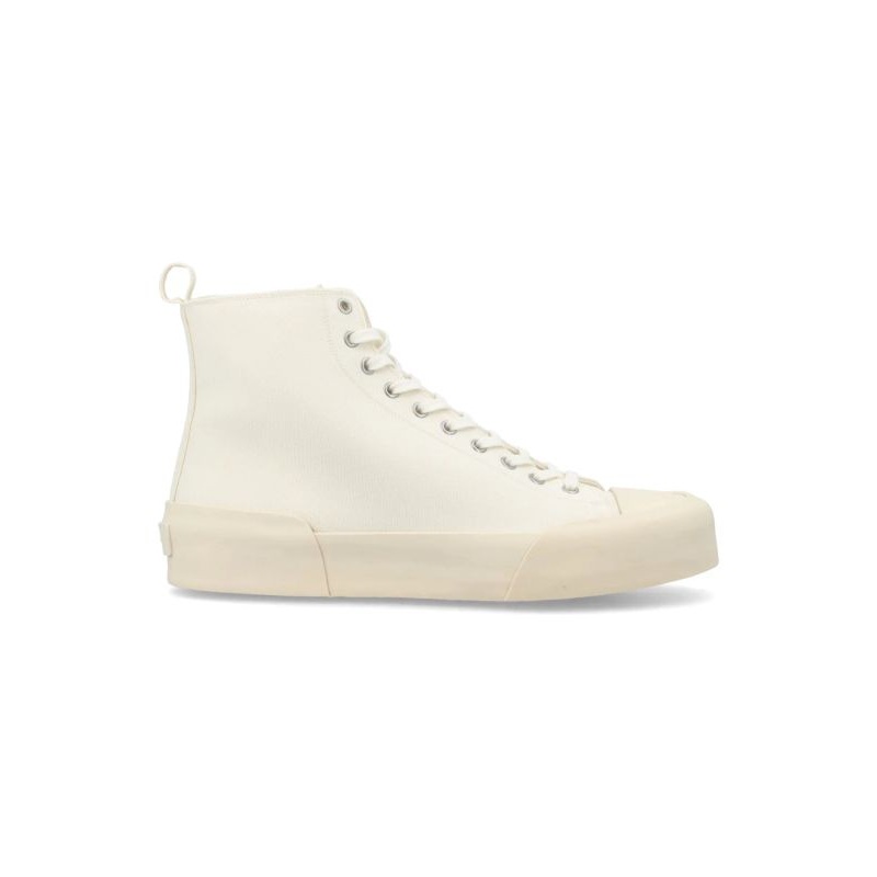 Cotton Lace-Up High-Top Sneakers