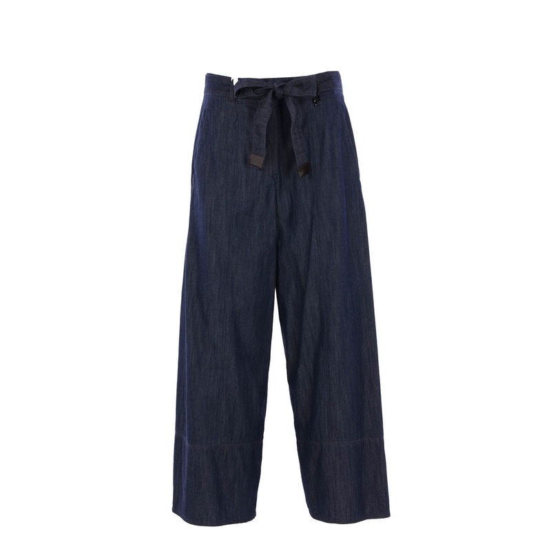 S Max Mara Navy Denim Pants|42|44