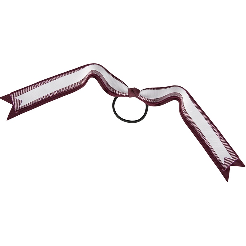 Streamer Hair Bow|450 – Maroon and White Shadow Plaid