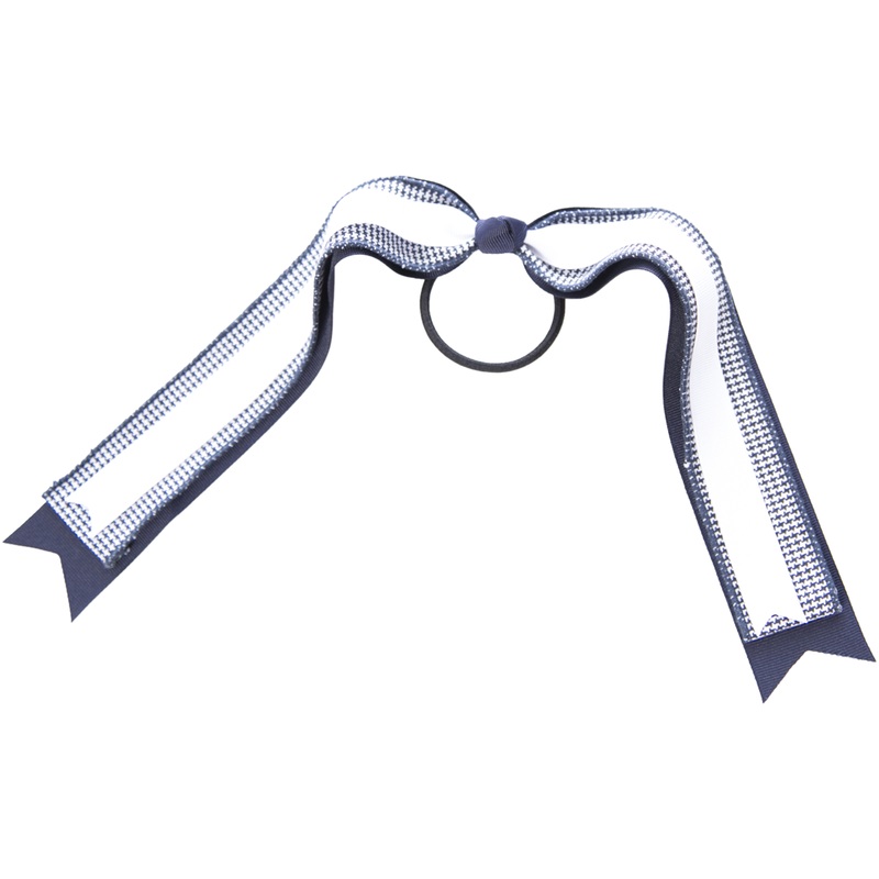 Streamer Hair Bow|075 – Navy and White