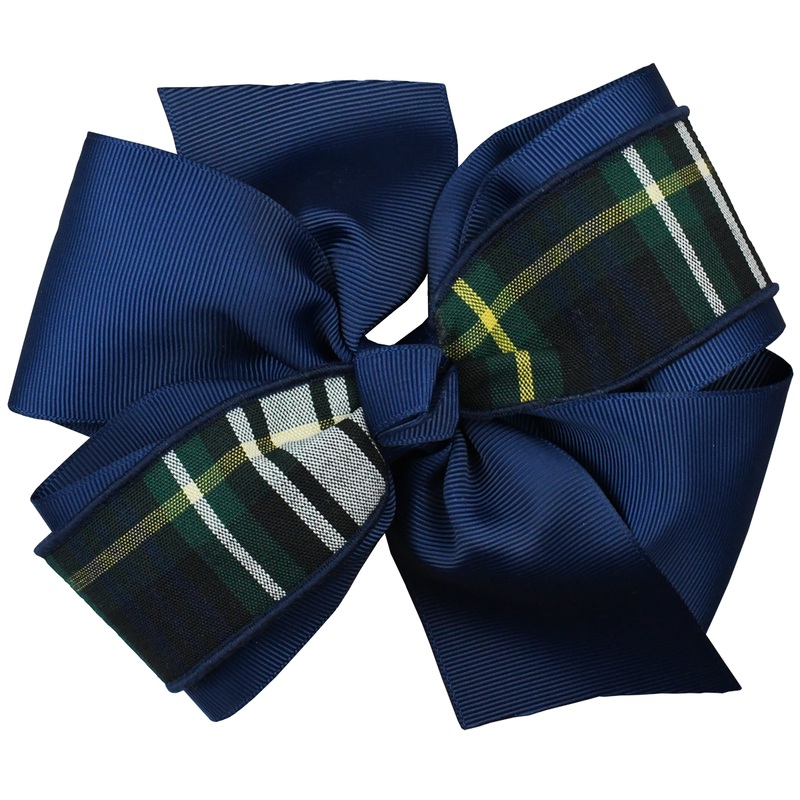Accent Hair Bow|35N – 35 Plaid-Navy