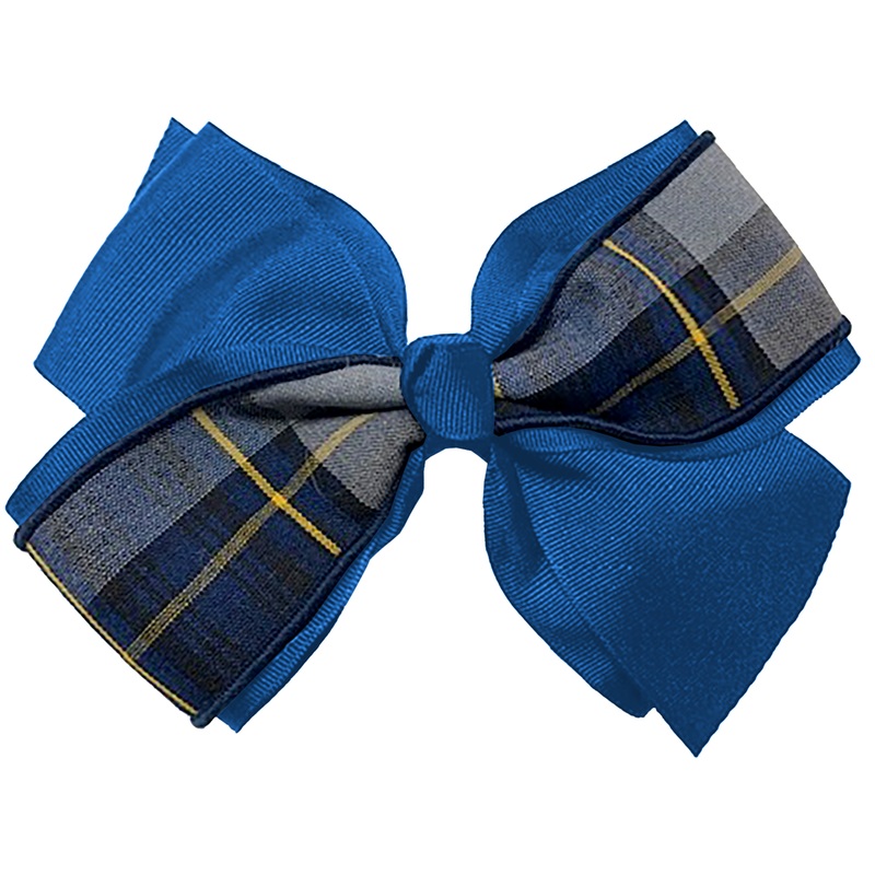 Accent Hair Bow|57R – 57 Plaid-Royal