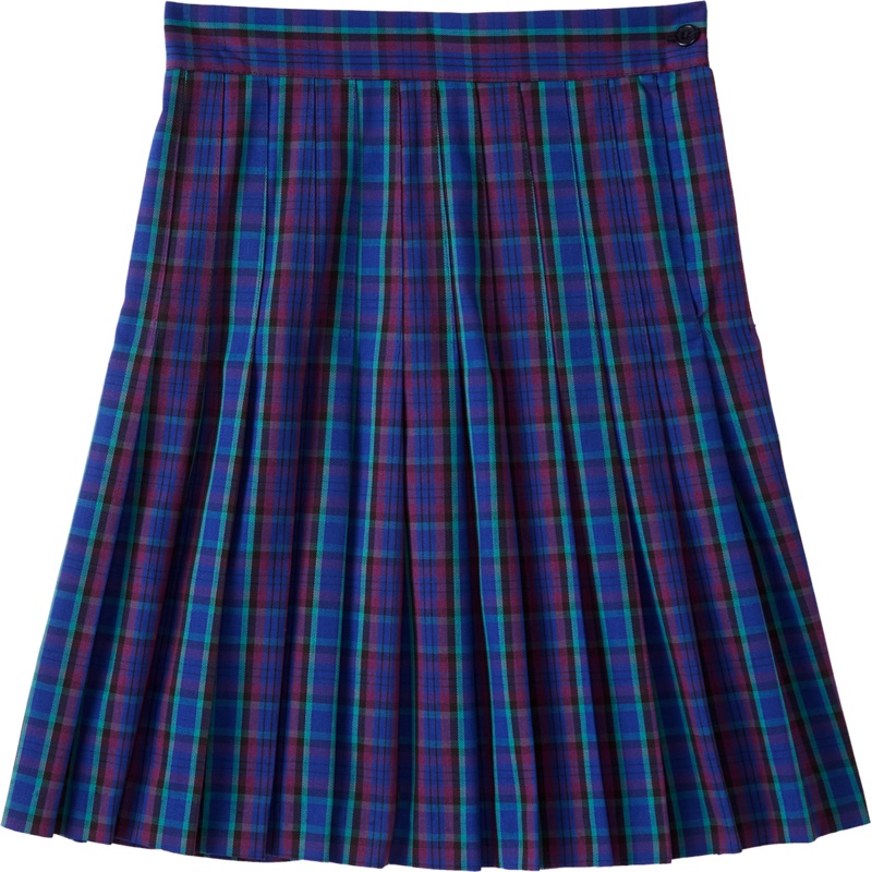 Stitched-Down Knife Pleat Skirt