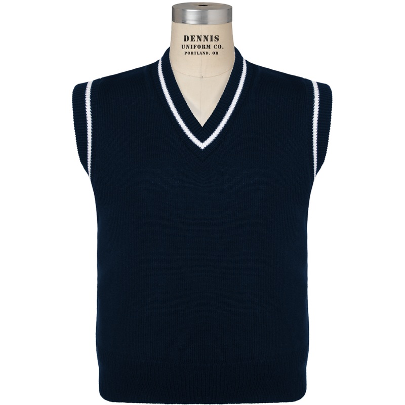 V-Neck Pullover Sweater Vest with Contrast Accents