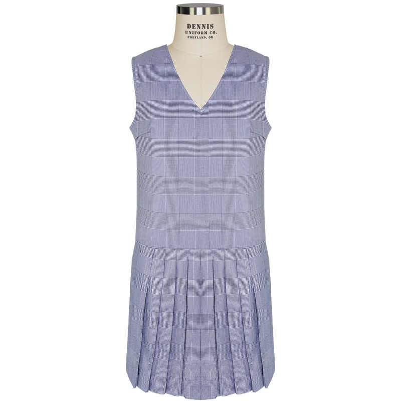 V-Neck Drop Waist Pleated Jumper