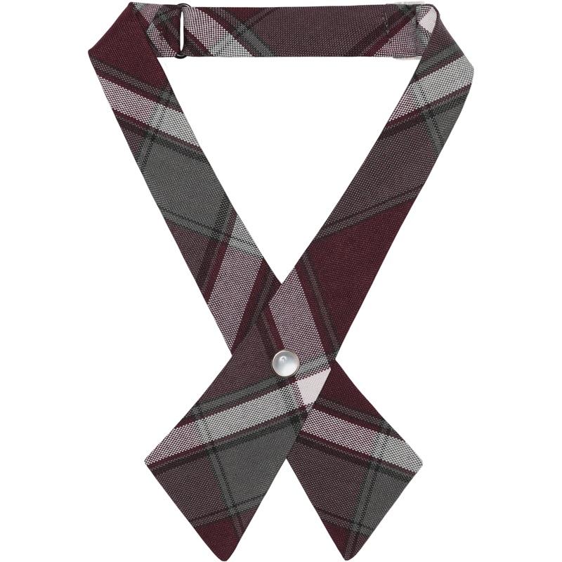 Pearl Snap Crossover Tie|248 – Bordeaux Plaid