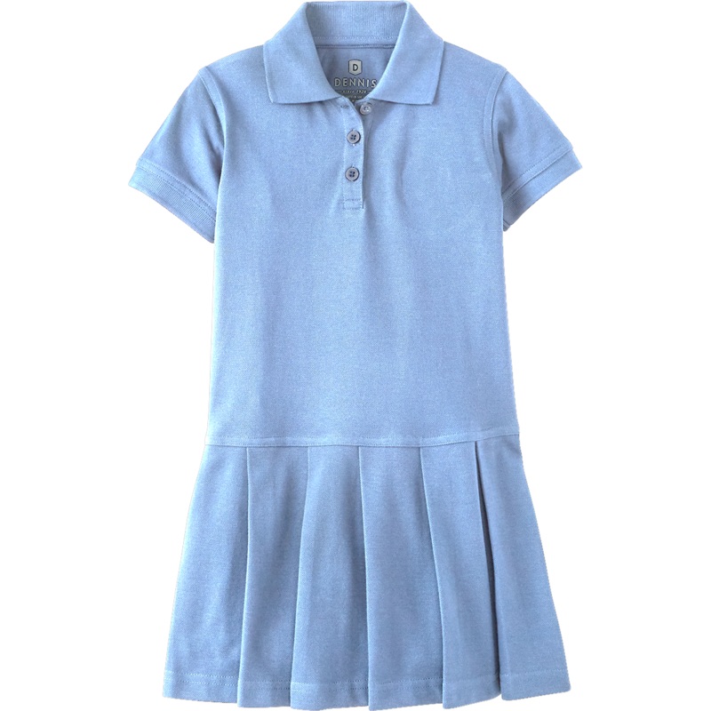 Pleated Piqu Polo Dress|055 – Light Blue|Toddler – TD2 Toddler 2 – Youth 3XS|Toddler – TD3 Toddler 3 Youth 2XS|Toddler – TD4 Toddler 4|Youth – YXS Youth Size 5-6|Youth – YS Youth Size 7-8|Youth – YM Youth Size 10|Youth – YL Youth Size 12|Youth – YXL You