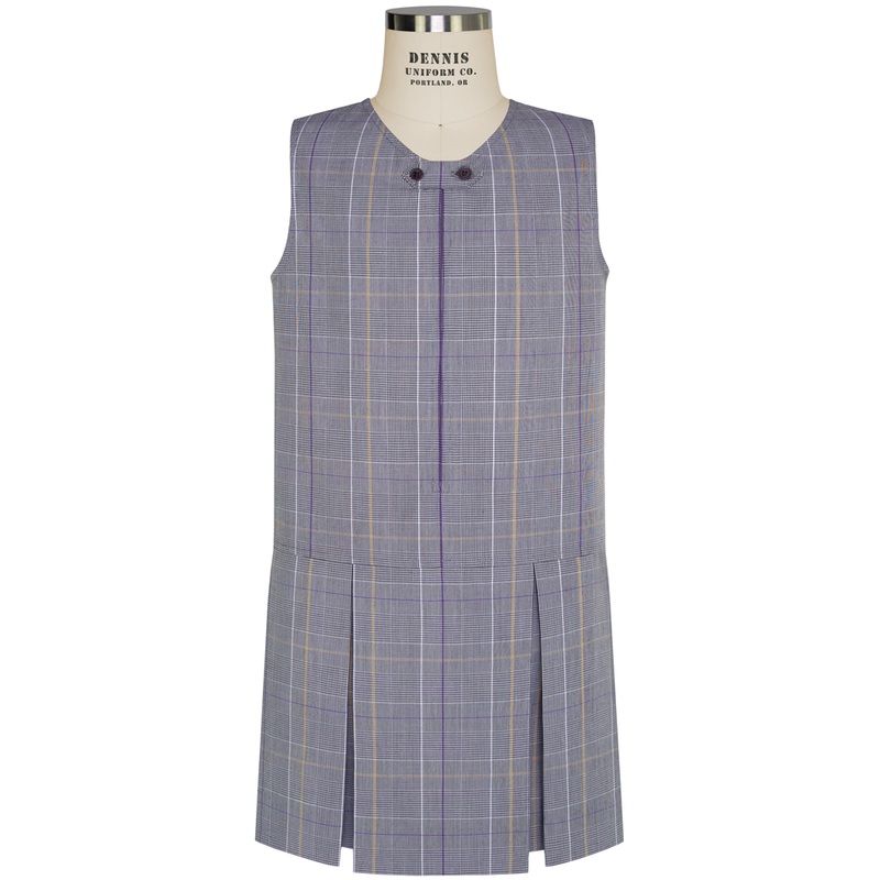 Scoop Neck Zip Front Jumper|334 – Kinkaid Plaid|Youth – G6 Girls  Size 6|Youth – G7 Girls  Size 7|Youth – G8 Girls  Size 8|Youth – G10 Girls  Size 10|Youth – G12 Girls  Size 12|Youth – G14 Girls  Size 14|Youth – G16 Girls  Size 16|Youth – H8|Youth – H10|Y