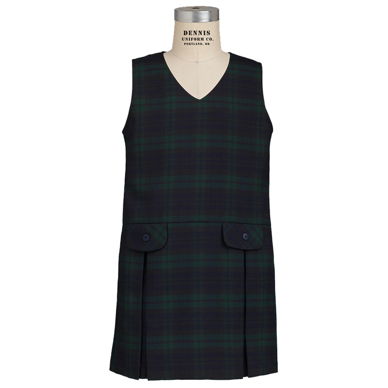 V-Neck Drop Waist Jumper|185 – Blackwatch Plaid|Toddler – G2 Girls  Size 2|Youth – G3 Girls  Size 3|Youth – G4 Girls  Size 4|Youth – G5 Girls  Size 5|Youth – G6 Girls  Size 6|Youth – G7 Girls  Size 7|Youth – G8 Girls  Size 8|Youth – G10 Girls  Size 10|You