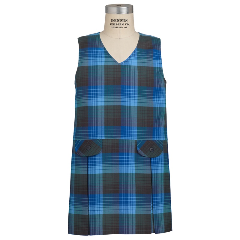 V-Neck Drop Waist Jumper|265 – Douglas Plaid|Youth – G3 Girls  Size 3|Youth – G4 Girls  Size 4|Youth – G5 Girls  Size 5|Youth – G6 Girls  Size 6|Youth – G7 Girls  Size 7|Youth – G8 Girls  Size 8|Youth – G10 Girls  Size 10|Youth – G12 Girls  Size 12|Youth