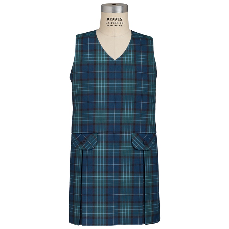 V-Neck Drop Waist Jumper|335 – Kirk Plaid|Youth – G3 Girls  Size 3|Youth – G4 Girls  Size 4|Youth – G5 Girls  Size 5|Youth – G6 Girls  Size 6|Youth – G7 Girls  Size 7|Youth – G8 Girls  Size 8|Youth – G10 Girls  Size 10|Youth – G12 Girls  Size 12|Youth – G