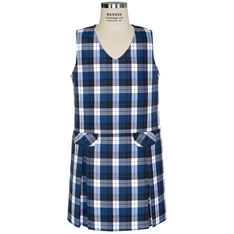 V-Neck Drop Waist Jumper|500 – Morris Plaid|Youth – G3 Girls  Size 3|Youth – G4 Girls  Size 4|Youth – G5 Girls  Size 5|Youth – G6 Girls  Size 6|Youth – G7 Girls  Size 7|Youth – G8 Girls  Size 8|Youth – G10 Girls  Size 10|Youth – G12 Girls  Size 12|Youth –