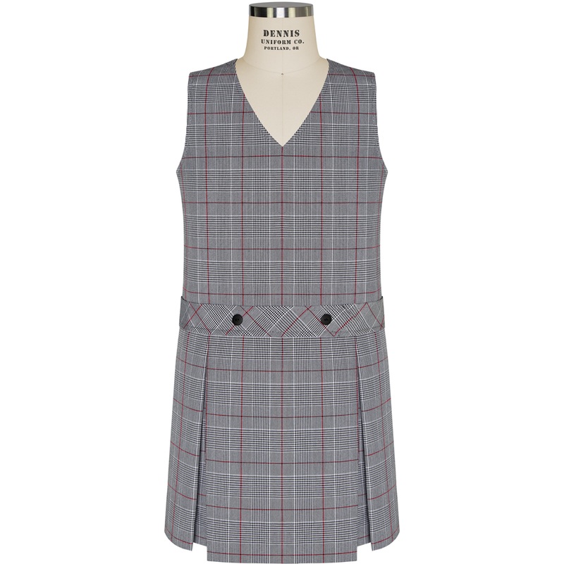 V-Neck Drop Waist Jumper|319 – Hanover Plaid|Youth – G3 Girls  Size 3|Youth – G4 Girls  Size 4|Youth – G5 Girls  Size 5|Youth – G6 Girls  Size 6|Youth – G7 Girls  Size 7|Youth – G8 Girls  Size 8|Youth – G10 Girls  Size 10|Youth – G12 Girls  Size 12|Youth