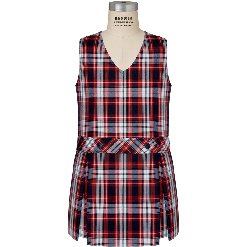 V-Neck Drop Waist Jumper|405 – Liberty Plaid|Youth – G3 Girls  Size 3|Youth – G4 Girls  Size 4|Youth – G5 Girls  Size 5|Youth – G6 Girls  Size 6|Youth – G7 Girls  Size 7|Youth – G8 Girls  Size 8|Youth – G10 Girls  Size 10|Youth – G12 Girls  Size 12|Youth