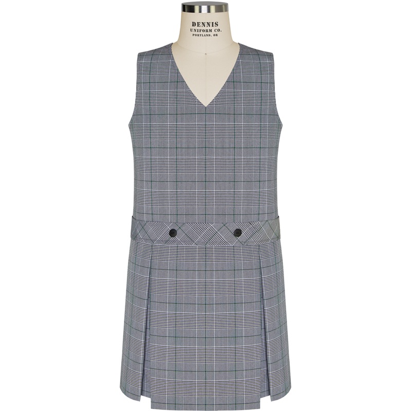 V-Neck Drop Waist Jumper|832 – Bradford Plaid|Youth – G3 Girls  Size 3|Youth – G4 Girls  Size 4|Youth – G5 Girls  Size 5|Youth – G6 Girls  Size 6|Youth – G7 Girls  Size 7|Youth – G8 Girls  Size 8|Youth – G10 Girls  Size 10|Youth – G12 Girls  Size 12|Youth