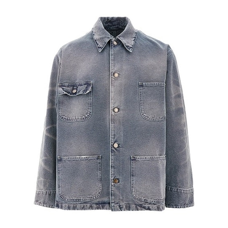 Back Triangle Logo Cotton Denim Jacket