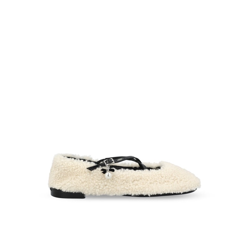 Jimmy Choo Ivory Flat Shoes|36|37|38|39|40