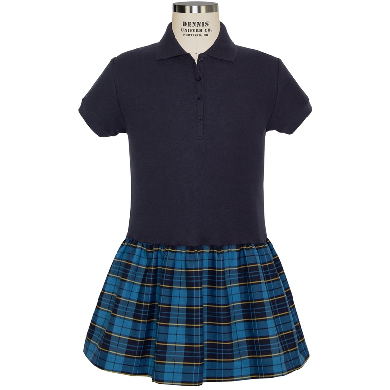 Short Sleeve Plaid Bottom Polo Dress