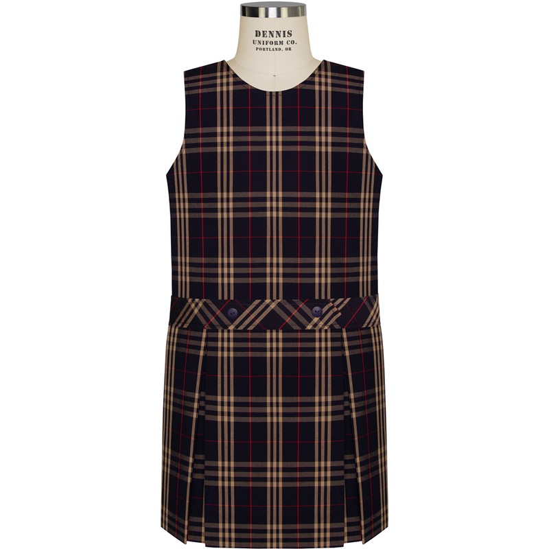 Jewel Neck Drop Waist Jumper|043 – Overland Plaid|Youth – G3 Girls  Size 3|Youth – G4 Girls  Size 4|Youth – G5 Girls  Size 5|Youth – G6 Girls  Size 6|Youth – G7 Girls  Size 7|Youth – G8 Girls  Size 8|Youth – G10 Girls  Size 10|Youth – G12 Girls  Size 12|Y