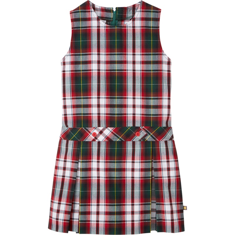 Jewel Neck Drop Waist Jumper|195 – Bruce Plaid|Youth – G3 Girls  Size 3|Youth – G4 Girls  Size 4|Youth – G5 Girls  Size 5|Youth – G6 Girls  Size 6|Youth – G7 Girls  Size 7|Youth – G8 Girls  Size 8|Youth – G10 Girls  Size 10|Youth – G12 Girls  Size 12|Yout