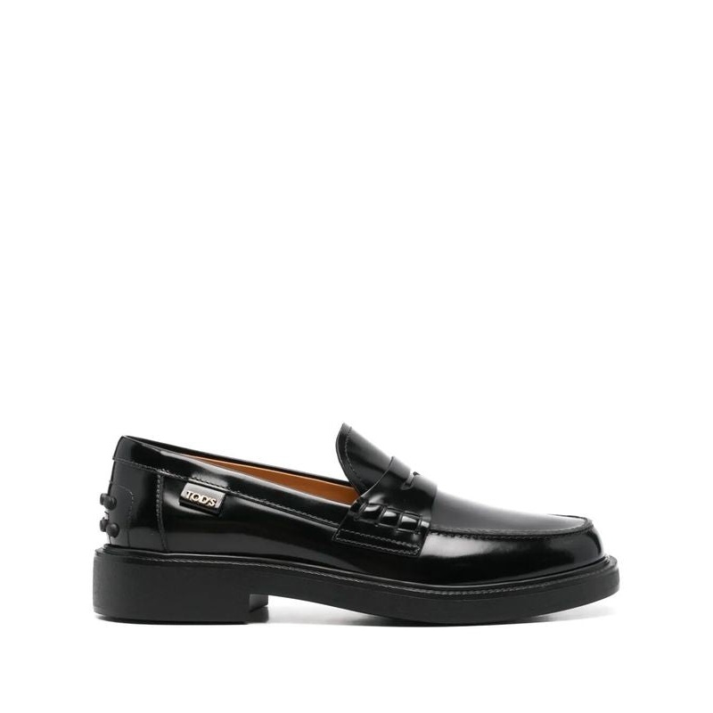Tod’s Black Leather Penny Loafers