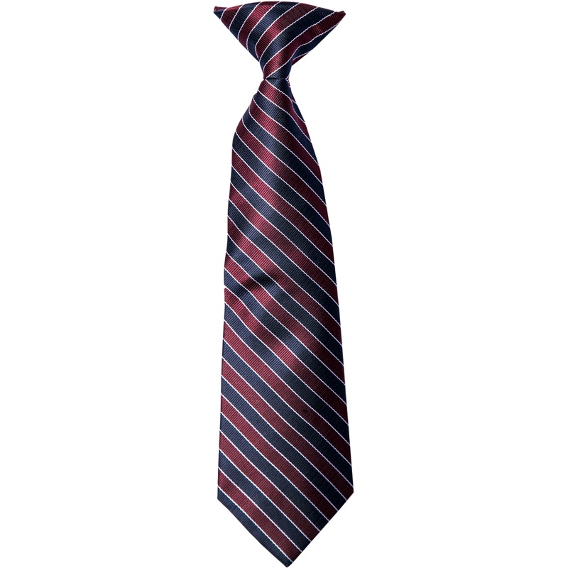 Clip-On Tie|116 – Red-Navy with White|Size Range – 11|Size Range – 14|Size Range – 17