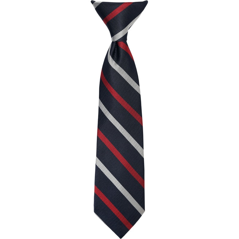 Clip-On Tie|120 – Red-Navy-Grey|Size Range – 11|Size Range – 14|Size Range – 17