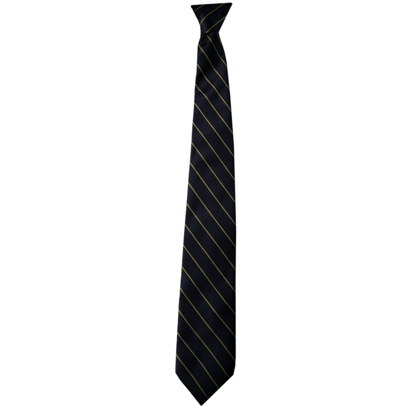 Clip-On Tie|154 – Navy with Gold Pinstripe|Size Range – 11|Size Range – 14|Size Range – 17