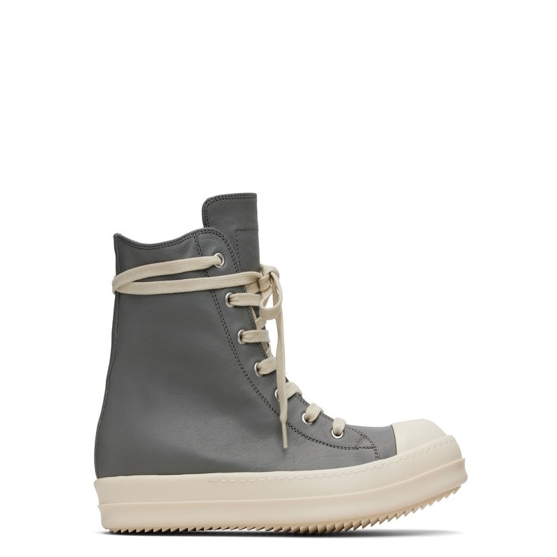 Rick Owens Grey High Top Sneakers