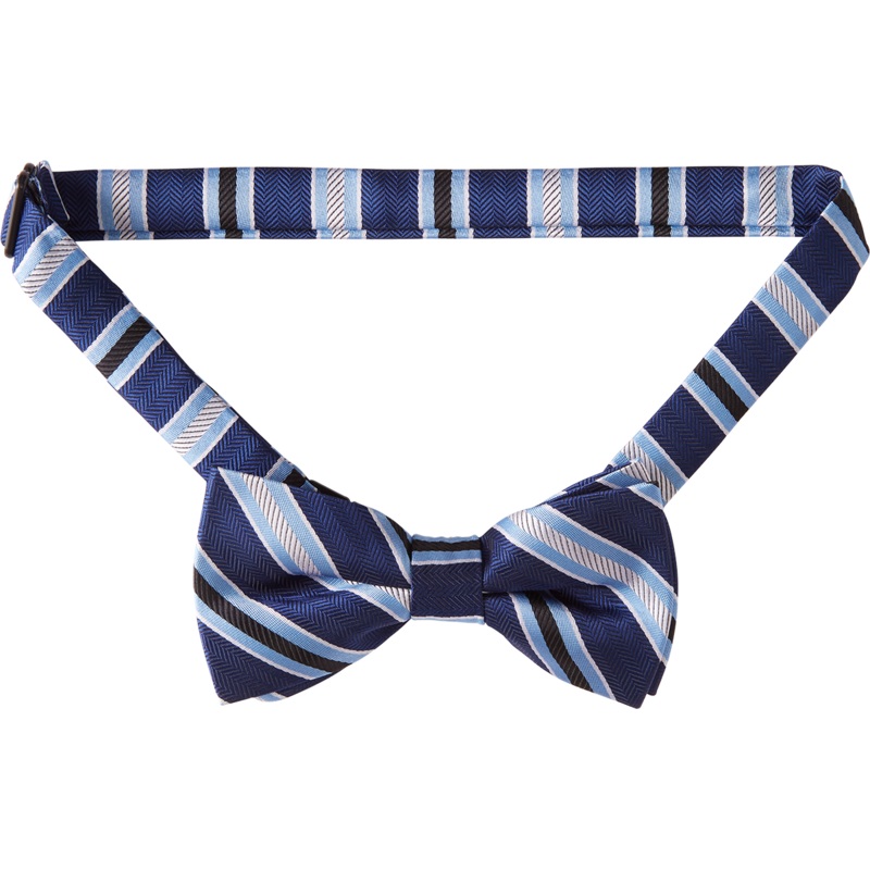 Pre-tied Bow Tie|NBW – Navy-Lt. Blue-White Stripe