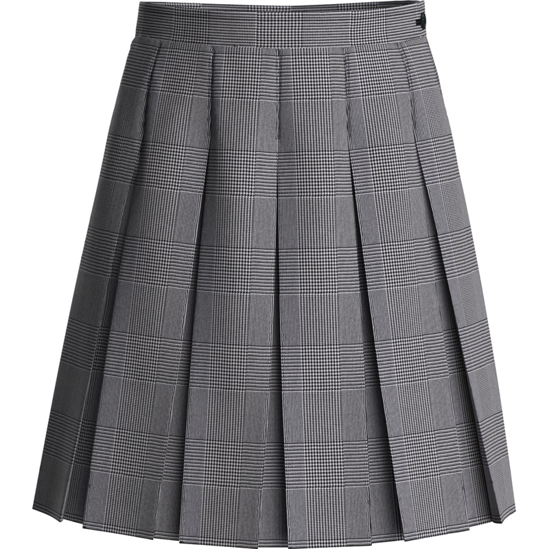Stitched-Down Box Pleat Skirt|008 – Black and White Shadow Plaid|Toddler – G2 Girls  Size 2|Youth – G3 Girls  Size 3|Youth – G4 Girls  Size 4|Youth – G5 Girls  Size 5|Youth – G6 Girls  Size 6|Youth – G7 Girls  Size 7|Youth – G8 Girls  Size 8|Youth – G10 G