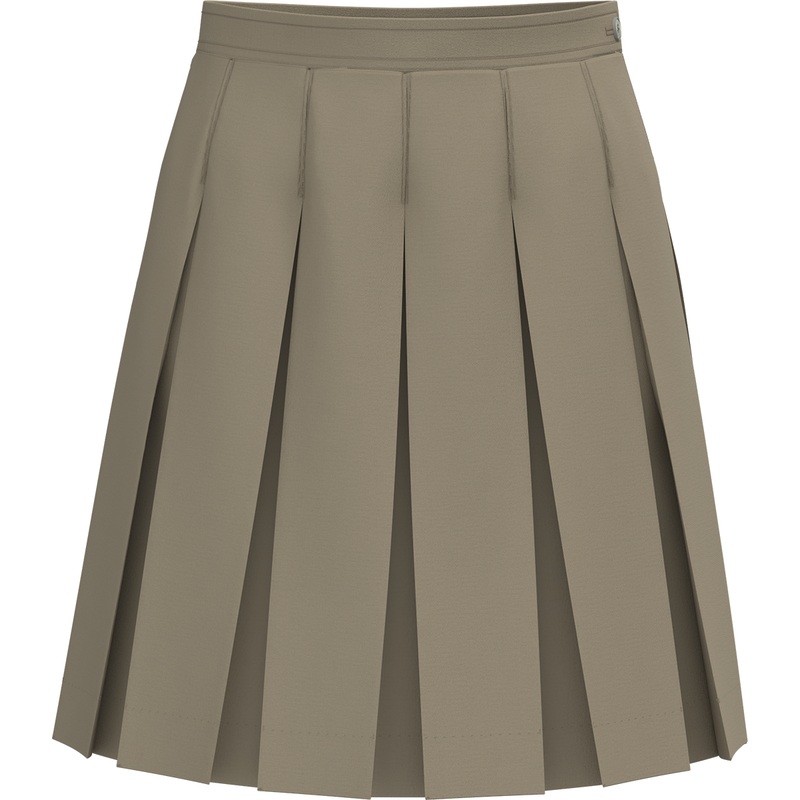 Stitched-Down Box Pleat Skirt|049 – Khaki|Toddler – G2 Girls  Size 2|Youth – G3 Girls  Size 3|Youth – G4 Girls  Size 4|Youth – G5 Girls  Size 5|Youth – G6 Girls  Size 6|Youth – G7 Girls  Size 7|Youth – G8 Girls  Size 8|Youth – G10 Girls  Size 10|Youth – G