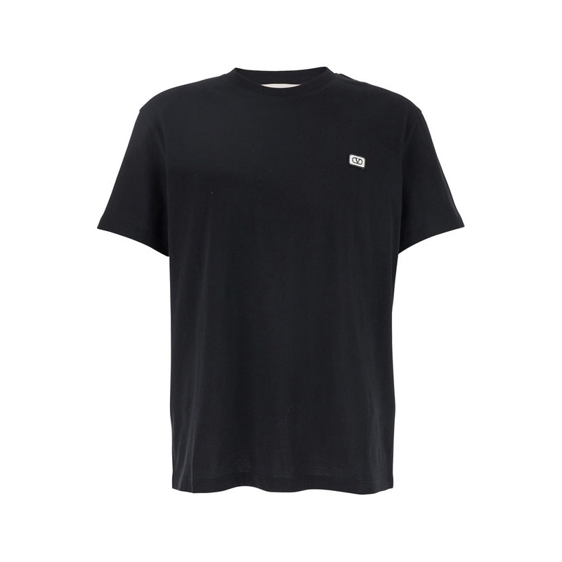 Chest Logo Patch Short Sleeve Cotton T-Shirt